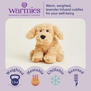 Warmies Plush Weighted Brown Golden Puppy Dog Microwaveable Stuffed Animal Hug